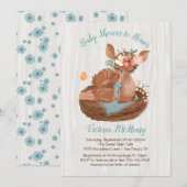 Sweet Doe en Momma Deer Baby douche Uitnodigingen (Voorkant / Achterkant)