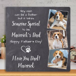 Sweet Dog Dad Specialized Vaderdag Pet Photo Fotoplaat<br><div class="desc">"Elk man kan een vader zijn, maar het kost iemand speciaal om je hond vader te zijn." Deze vaderdag geeft pap een schattige persoonlijke foto van zijn beste vriend. Pas de naam van de hond aan met zijn favoriete foto's. Deze hond vaders dagplaque zal een favoriet zijn van alle hondenvaders...</div>