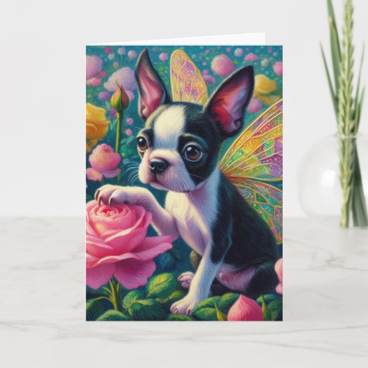Sweet Dog Fairy Rozen Alle gelegenheden Kaart (Voorkant)