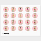 Sweet Dog Pink Ronde Sticker (Vel)