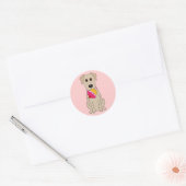 Sweet Dog Pink Ronde Sticker (Envelop)