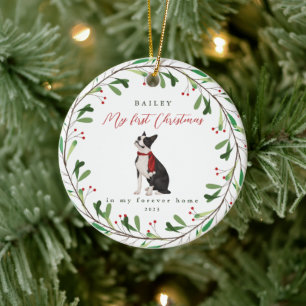 Sweet Dog's eerste Kerstmis met naam en jaar Keramisch Ornament