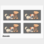 Sweet dogs, puppy rechthoekige sticker (Vel)
