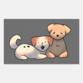 Sweet dogs, puppy rechthoekige sticker (Voorkant)