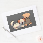 Sweet dogs, puppy rechthoekige sticker (Envelop)