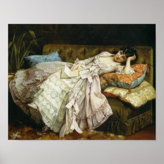 Sweet Doing Niets van Auguste Toulmouche, 1877 Poster (Voorkant)
