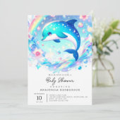 Sweet Dolphin Baby shower Kaart (Staand voorkant)