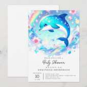 Sweet Dolphin Baby shower Kaart (Voorkant / Achterkant)