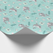 Sweet Dolphin Kerstmis Cadeaupapier (Hoek)