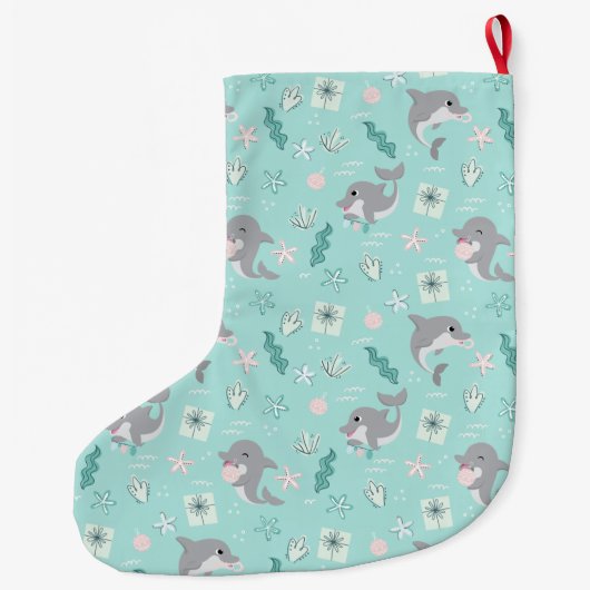 Sweet Dolphin Kerstmis stoppen Grote Kerstsok (Achterkant)