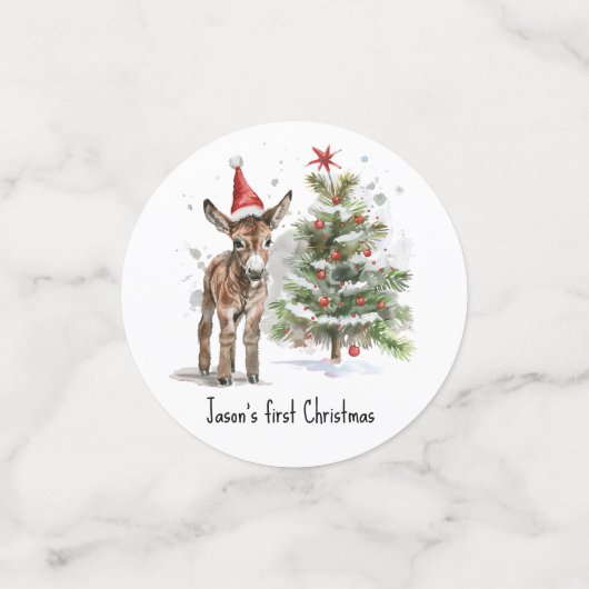 Sweet Donkey's First Christmas, op maat Confetti (Kleine voorkant)