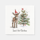 Sweet Donkey's First Christmas, op maat Servet (Voorkant)