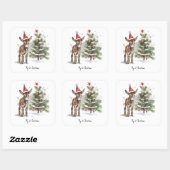 Sweet Donkey's First Christmas, op maat Vierkante Sticker (Vel)