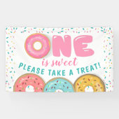 Sweet Donut 1st Birthday party: neem een Treat Ban Spandoek (Horizontaal)