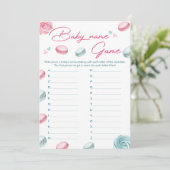 Sweet Donut Baby shower Baby Naam Game Kaart (Staand voorkant)