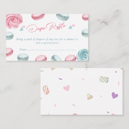 Sweet Donut Baby shower Luier Raffle Ticket Informatiekaartje (Voorkant / Achterkant)