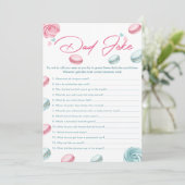 Sweet Donut Baby shower Papa Joke Game Kaart (Staand voorkant)