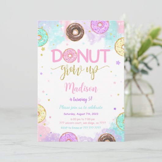 Sweet Donut Birthday Kaart (Staand voorkant)