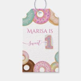 Sweet Donut Birthday | Kleurrijke Kinder partij - Cadeaulabel