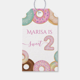 Sweet Donut Birthday | Kleurrijke Kinder partij - Cadeaulabel
