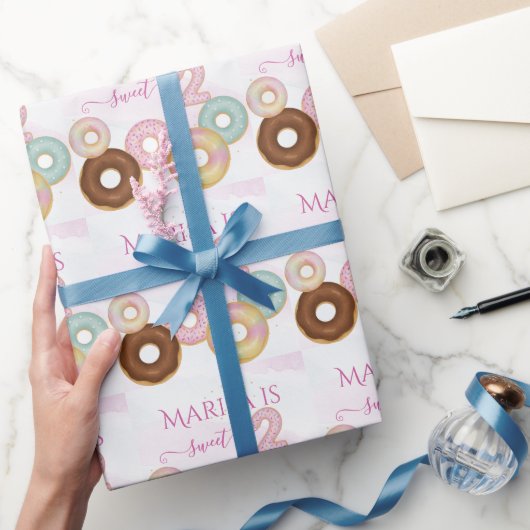 Sweet Donut Birthday | Kleurrijke Kinder partij - Cadeaupapier (Geschenken)