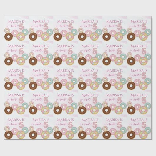 Sweet Donut Birthday | Kleurrijke Kinder partij - Cadeaupapier (Vlak)