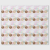 Sweet Donut Birthday | Kleurrijke Kinder partij - Cadeaupapier (Vlak)