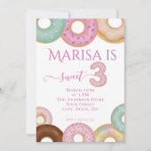 Sweet Donut Birthday | Kleurrijke Kinder partij - Kaart (Voorkant)