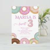 Sweet Donut Birthday | Kleurrijke Kinder partij - Kaart (Staand voorkant)