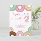 Sweet Donut Birthday | Kleurrijke Kinder partij - Kaart (Staand voorkant)