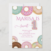 Sweet Donut Birthday | Kleurrijke Kinder partij - Kaart (Voorkant)