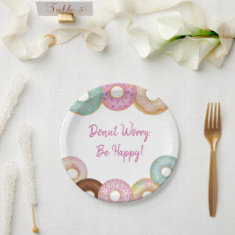 Sweet Donut Birthday | Kleurrijke Kinder partij - Papieren Bordje