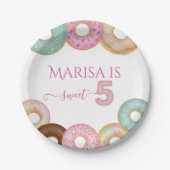 Sweet Donut Birthday | Kleurrijke Kinder partij - Papieren Bordje (Voorkant)