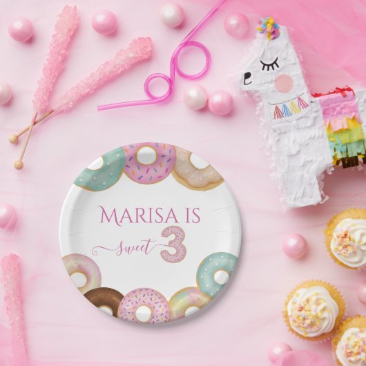 Sweet Donut Birthday | Kleurrijke Kinder partij - Papieren Bordje (Feest)