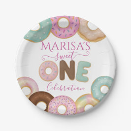 Sweet Donut Birthday | Kleurrijke Kinder partij - Papieren Bordje