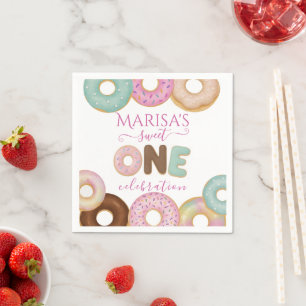 Sweet Donut Birthday   Kleurrijke Kinder partij - Servet