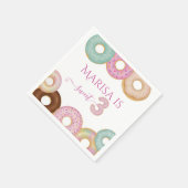 Sweet Donut Birthday | Kleurrijke Kinder partij - Servet (Hoek)