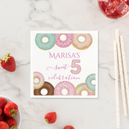 Sweet Donut Birthday | Kleurrijke Kinder partij - Servet