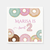 Sweet Donut Birthday | Kleurrijke Kinder partij - Servet (Voorkant)