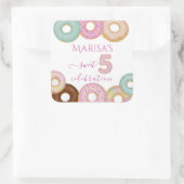 Sweet Donut Birthday | Kleurrijke Kinder partij - Vierkante Sticker (Tas)