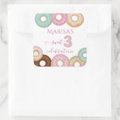 Sweet Donut Birthday | Kleurrijke Kinder partij - Vierkante Sticker (Tas)