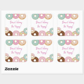 Sweet Donut Birthday | Kleurrijke Kinder partij - Vierkante Sticker (Vel)