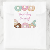 Sweet Donut Birthday | Kleurrijke Kinder partij - Vierkante Sticker (Tas)