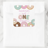 Sweet Donut Birthday | Kleurrijke Kinder partij - Vierkante Sticker (Tas)