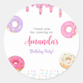 Sweet Donut Birthday Ronde Sticker (Voorkant)