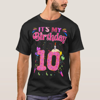 Sweet Donut Het is mijn tiende verjaardag 10 jaar T-shirt