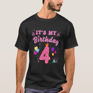 Sweet Donut Het is mijn vierde verjaardag vier jaa T-shirt