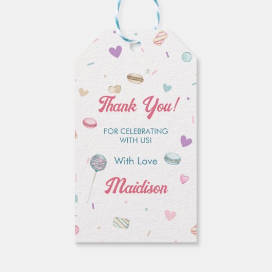 Sweet Donut Schattige Kleurrijk Cadeau Label Cadeaulabel (Achterkant)