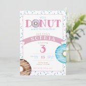 Sweet Donut Sprinkles Verjaardag Uitnodiging (Staand voorkant)
