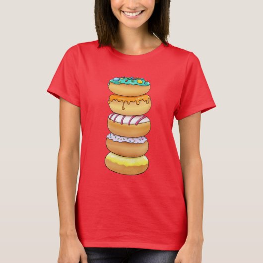 🍩Sweet Donut Stack Women’s Basic T-Shirt (Voorkant)